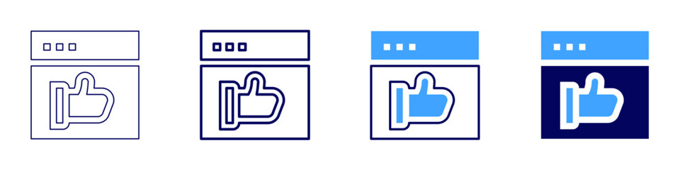 Feedback exploration icon in 4 different styles. Thin Line, Line, Bold Line, Duotone. Duotone style. Editable stroke
