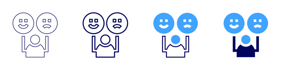 Feedback hierarchy icon in 4 different styles. Thin Line, Line, Bold Line, Duotone. Duotone style. Editable stroke