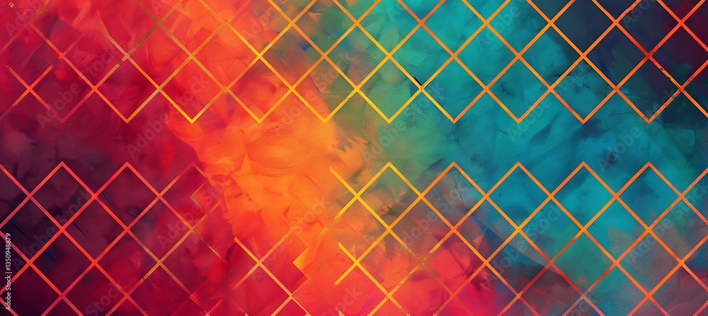 Poster abstract background with diagonal geometric shapes blending smoothly in orange and green tones – emp