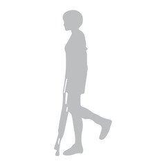 adult with crutches icon