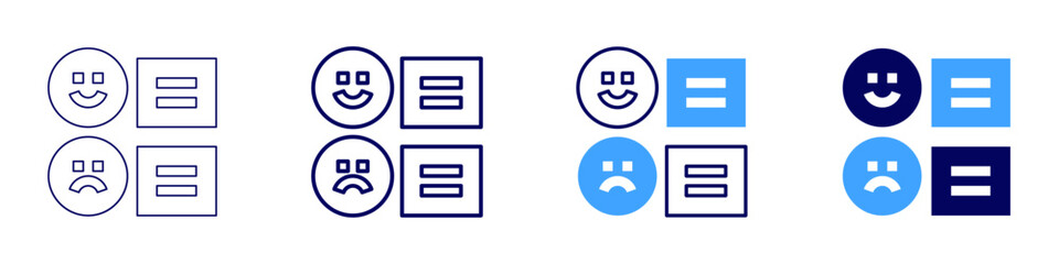 Feedback integrity​ icon in 4 different styles. Thin Line, Line, Bold Line, Duotone. Duotone style. Editable stroke
