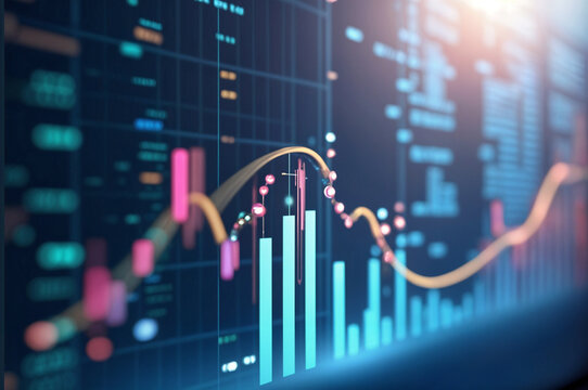 Financial graph with binary code. Perfect for financial reports, data analysis, technology concepts, stock market presentations, and digital backgrounds.