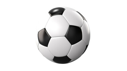 Fototapeta premium Black and White Soccer Ball on PNG Transparent Background. Competition, Exercise, Fitness, Sportsmanship 