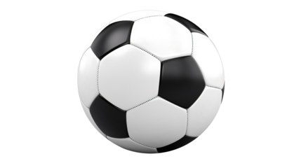 Classic Soccer Ball on PNG Transparent Background. Play, Match, Training, Active Lifestyle
