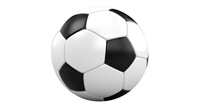 Classic Soccer Ball on PNG Transparent Background. Play, Match, Training, Active Lifestyle
