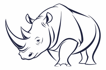 Fototapeta premium Minimalist Rhino Logo