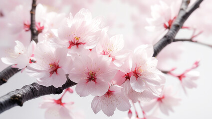 Close-up view of cherry blossom trees　桜の木のアップ風景