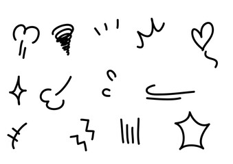 手描きのシンプルな漫符セット