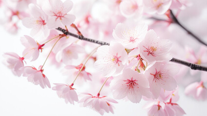 Close-up view of cherry blossom trees　桜の木のアップ風景