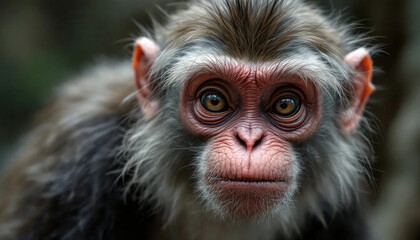 Adorable Young Monkey Portrait Close Up Wildlife Photography