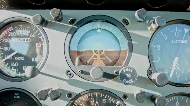  Piper PA-31 Flight Instruments Attitude Indicator During Flight