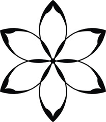 Black artwork mandala with transparent background