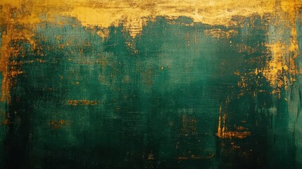 Obraz premium Abstract texture featuring a blend of deep green and gold hues, creating a rich visual backdrop