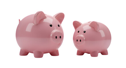 Fototapeta premium Piggy bank isolated on a transparent or white background.
