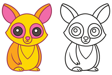 Adorable Cartoon Raccoon Illustration Coloring Page Cute Animal Design for Kids