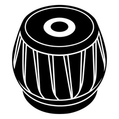 Tabla Silhouette Black Vector