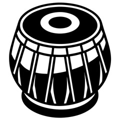 Tabla Silhouette Black Vector