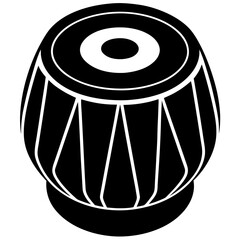Tabla Silhouette Black Vector