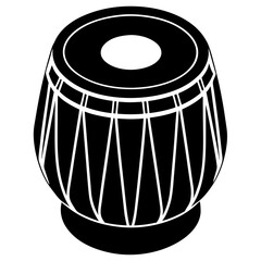Tabla Silhouette Black Vector