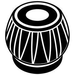 Tabla Silhouette Black Vector