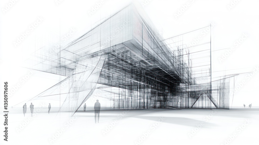 Poster architectural structure concept; abstract building design; background of cityscape; stock photo