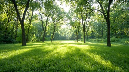 Obraz premium Spring's flourishing flora in nature's haven tranquil views of a lush green field