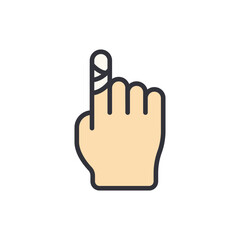 Bandage colored icons, minimalist vector illustration ,simple transparent graphic element .Isolated on white background