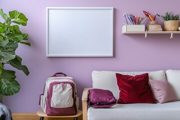 Cozy study nook with a blank canvas