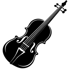 Obraz premium Viol Full Silhouette Vector Illustration