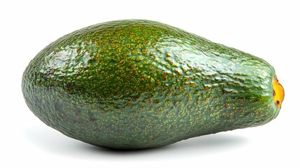 Fresh Whole Avocado on White Background Generative Ai