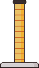 Illustration of a vertical measuring scale, A simple illustration of a vertical measuring scale with evenly spaced markings, symbolizing measurement and height.
