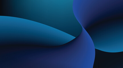 Abstract curve and wave on blue background