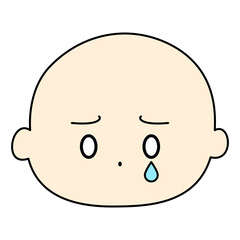 シンプル泣き顔　色付き