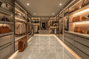 Luxurious walk-in closet with ample storage