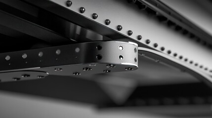 Obraz premium Closeup of Metal Structure with Bolts and Welds