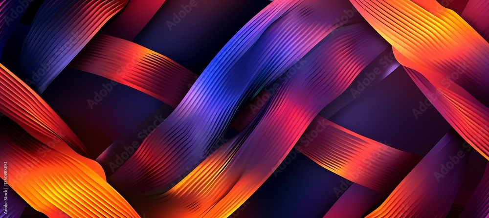 Poster abstract background with diagonal geometric shapes blending in orange and purple tones – empty templ