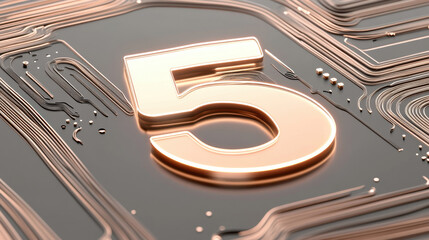 Circuit Board with Number 5