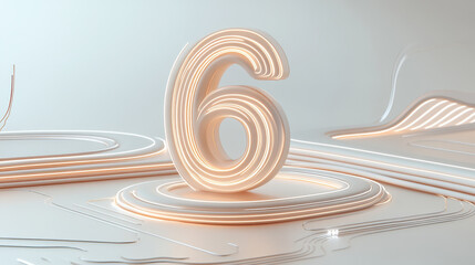 Abstract Number Six in Modern Design