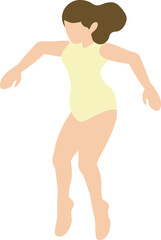 アイソメトリック　人物　女性　海　海水浴　プール　水着　水泳　夏　レジャー　旅行　イラスト