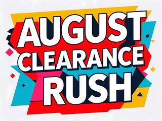 An eyecatching vibrant and colorful August clearance rush advertisement