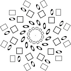 Ethnic mandala design and anti-stress coloring page for adults