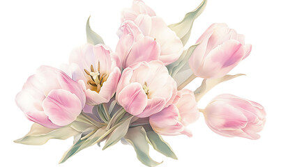 Obraz premium Creative 2D Doodle Floral Illustrations on White Background