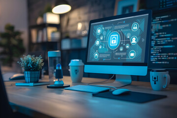 Conceptual Illustration Depicting WordPress Backup Solutions and Data Security Systems