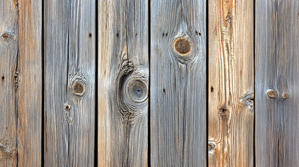 Fototapeta premium Rustic wooden fence showcasing intricate natural knots and textures in a cozy cabin setting captured in warm and inviting lighting.
