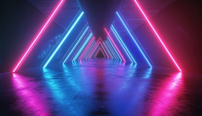 Futuristic neon tunnel