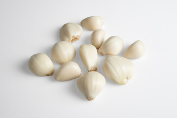 garlic on white background