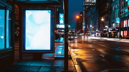 Digital Billboard with White Background