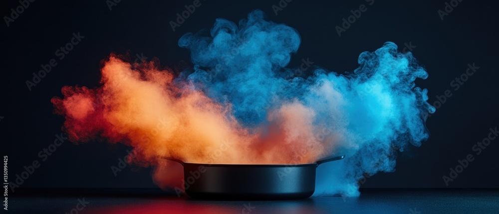 Aufkleber Immersive Digital Vapor Dynamics Cutting-Edge Visual Effects Showcase with Vibrant Volumetric Color Explosion and Atmospheric Smoke Engineering