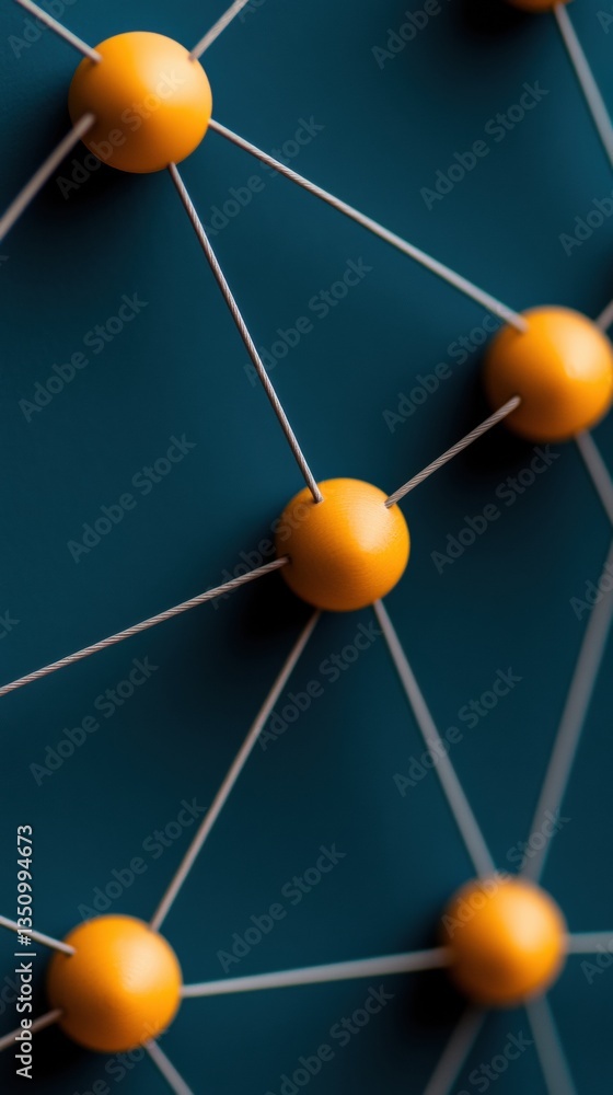 Aufkleber Quantum Connectivity Visualization Emerging Network Topology in Deep Teal - Innovative Digital Infrastructure and Algorithmic Design for Next-Gen Tech Ecosystems