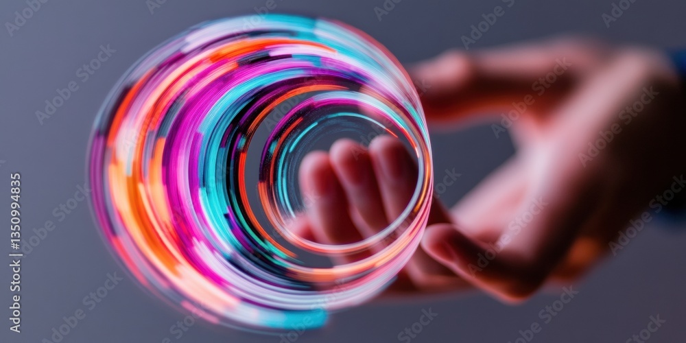 Poster Chromatic Digital Flow Immersive AI-Powered Visualization of Dynamic Data Interaction - Next-Gen UX Design and Creative Technology Exploration
